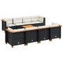 8-teiliges Gartensofa-Set mit schwarzen Kissen aus synthetischem Rattan. von , Gartensets - Ref: Foro24-3261767, Preis: 691,2...