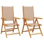 Garden chairs 2 units solid acacia wood and taupe gray fabric by , Garden chairs - Ref: Foro24-367659, Price: 149,99 €, Disco...