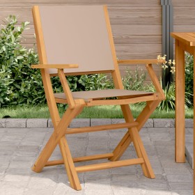 Garden chairs 2 units solid acacia wood and taupe gray fabric by , Garden chairs - Ref: Foro24-367671, Price: 122,68 €, Disco...