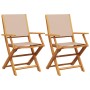 Garden chairs 2 units solid acacia wood and taupe gray fabric by , Garden chairs - Ref: Foro24-367671, Price: 122,99 €, Disco...