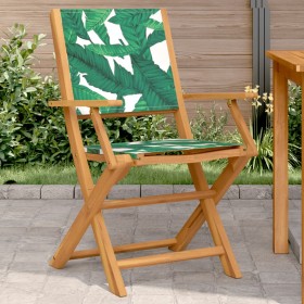 Garden chairs 2 units acacia wood and leaf print fabric by , Garden chairs - Ref: Foro24-367673, Price: 122,99 €, Discount: %