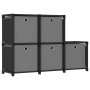 Estantería de 5 cubos con cajas de tela negro 103x30x72,5 cm de vidaXL, Librerías y estanterías - Ref: Foro24-322603, Precio:...