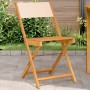 Bistro chairs 2 units solid acacia wood and beige fabric by , Garden chairs - Ref: Foro24-367684, Price: 87,99 €, Discount: %