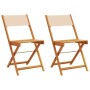 Bistro chairs 2 units solid acacia wood and beige fabric by , Garden chairs - Ref: Foro24-367684, Price: 88,15 €, Discount: %