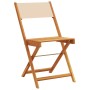 Bistro chairs 2 units solid acacia wood and beige fabric by , Garden chairs - Ref: Foro24-367684, Price: 88,15 €, Discount: %