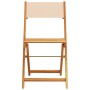 Bistro chairs 2 units solid acacia wood and beige fabric by , Garden chairs - Ref: Foro24-367684, Price: 88,15 €, Discount: %