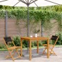 Bistrostühle, 2 Stück Massivholz Akazie und schwarzes Polypropylen von , Gartenstühle - Ref: Foro24-367678, Preis: 90,65 €, R...