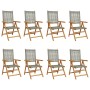 Reclining garden chairs 8 pcs PE rattan solid wood gray by , Garden chairs - Ref: Foro24-3214525, Price: 586,78 €, Discount: %