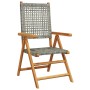 Reclining garden chairs 8 pcs PE rattan solid wood gray by , Garden chairs - Ref: Foro24-3214525, Price: 586,78 €, Discount: %