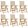 Reclining garden chairs 6 pcs PE rattan solid wood beige by , Garden chairs - Ref: Foro24-3214527, Price: 445,12 €, Discount: %