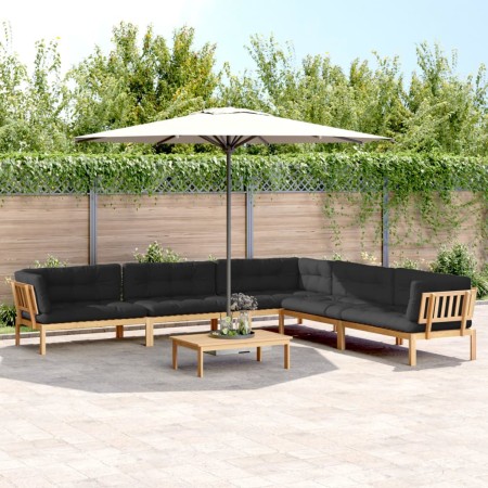 Set of garden pallet sofas and cushions 6 pieces acacia wood by , Outdoor sofas - Ref: Foro24-3209418, Price: 1,00 €, Discoun...