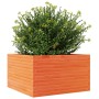 Solid pine wood planter in brown wax 80x80x45.5 cm by , Pots and planters - Ref: Foro24-847260, Price: 140,95 €, Discount: %