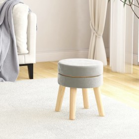 Light gray round velvet stool by , Folding stools and chairs - Ref: Foro24-340270, Price: 39,74 €, Discount: %