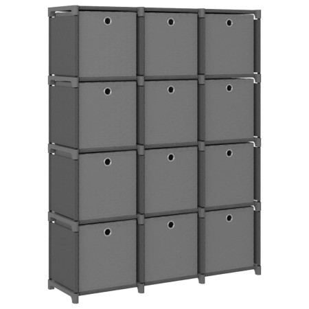 Estantería de 12 cubos con cajas tela gris 103x30x141 cm de vidaXL, Librerías y estanterías - Ref: Foro24-322617, Precio: 73,...