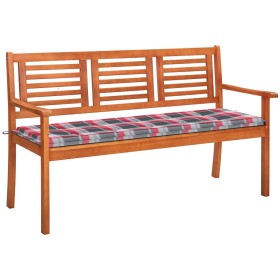 Solid eucalyptus wood 3-seater garden bench with cushion, 150 cm by , garden benches - Ref: Foro24-3061009, Price: 199,01 €, ...