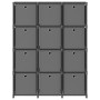 Estantería de 12 cubos con cajas tela gris 103x30x141 cm de vidaXL, Librerías y estanterías - Ref: Foro24-322617, Precio: 73,...