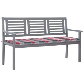 3-seater eucalyptus wood garden bench in gray with cushion, 150 cm by , garden benches - Ref: Foro24-3061063, Price: 217,93 €...