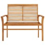 Solid teak wood garden bench with black cushion 112 cm by , garden benches - Ref: Foro24-3062656, Price: 145,24 €, Discount: %