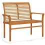 Solid teak wood garden bench with black cushion 112 cm by , garden benches - Ref: Foro24-3062656, Price: 145,24 €, Discount: %