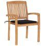 Garden chairs 2 units with cushions solid teak wood black by , Garden chairs - Ref: Foro24-3063259, Price: 250,30 €, Discount: %