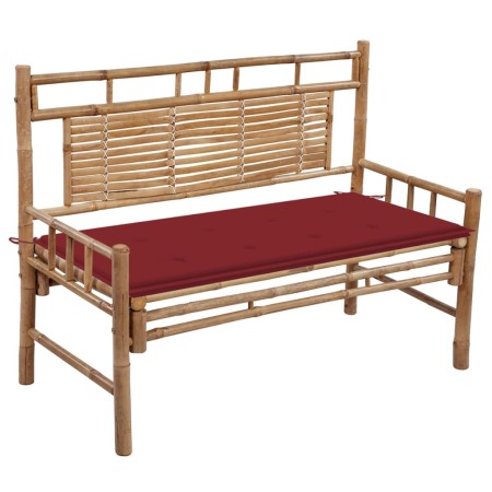 Bamboo bench with cushion 120 cm by , garden benches - Ref: Foro24-3063885, Price: 115,46 €, Discount: %