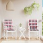 Garden chair cushion low backrest 2 units red checkered fabric by , Cushions for chairs and sofas - Ref: Foro24-314152, Price...