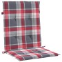 Garden chair cushion low backrest 2 units red checkered fabric by , Cushions for chairs and sofas - Ref: Foro24-314152, Price...