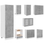 Kitchen furniture set 8 pieces engineered wood gray concrete by , Kitchen cabinets - Ref: Foro24-3067643, Price: 589,27 €, Di...