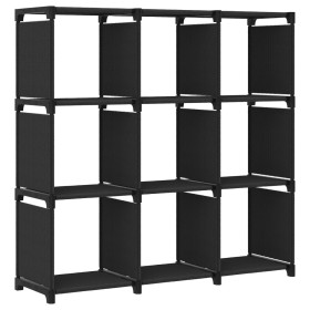 Shelf with 9 black fabric cubes 103x30x107.5 cm by vidaXL, Bookcases and shelves - Ref: Foro24-322610, Price: 34,99 €, Discou...