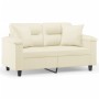 2-seater sofa with cream-colored synthetic leather cushions, 120 cm. by , Sofas - Ref: Foro24-3200984, Price: 239,08 €, Disco...