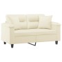 2-seater sofa with cream-colored synthetic leather cushions, 120 cm. by , Sofas - Ref: Foro24-3200984, Price: 239,08 €, Disco...