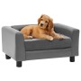 Plush and synthetic leather gray dog sofa 60x43x30 cm by , Beds for dogs - Ref: Foro24-170959, Price: 71,45 €, Discount: %