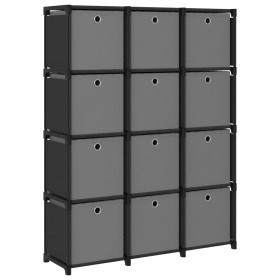 Estantería de 12 cubos con cajas tela negra 103x30x141 cm de vidaXL, Librerías y estanterías - Ref: Foro24-322615, Precio: 73...