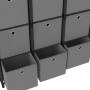 Shelving with 12 cubes with black fabric boxes 103x30x141 cm by vidaXL, Bookcases and shelves - Ref: Foro24-322615, Price: 73...