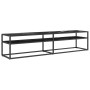 TV stand made of tempered glass in black marble color, measuring 180x40x40.5 cm. by , TV Furniture - Ref: Foro24-331725, Pric...