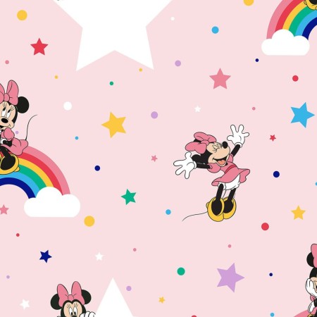 Rosa Regenbogen-Minnie-Tapete von Kids at Home von Noordwand, Bemaltes Papier - Ref: Foro24-431387, Preis: 27,60 €, Rabatt: %