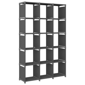 Estantería de 15 cubos de tela gris 103x30x175,5 cm de vidaXL, Librerías y estanterías - Ref: Foro24-322620, Precio: 44,83 €,...