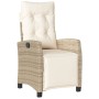 Sillones reclinables jardín con reposapiés 2 uds ratán PE beige de , Sillas de jardín - Ref: Foro24-365244, Precio: 249,13 €,...