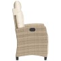 Sillones reclinables jardín con reposapiés 2 uds ratán PE beige de , Sillas de jardín - Ref: Foro24-365244, Precio: 249,13 €,...