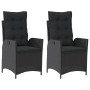 Reclining garden armchairs with 2 black synthetic rattan cushions by , Garden chairs - Ref: Foro24-365265, Price: 244,02 €, D...