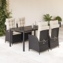 5-teiliges Gartenmöbel-Set mit Kissen synthetisches Rattan schwarz von , Gartensets - Ref: Foro24-3213061, Preis: 652,64 €, R...