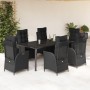 Set de comedor de jardín 7 pzas y cojines ratán sintético negro de , Conjuntos de jardín - Ref: Foro24-3213191, Precio: 948,6...