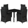 Set de muebles jardín 5 pzas con cojines ratán sintético negro de , Conjuntos de jardín - Ref: Foro24-3213068, Precio: 567,56...