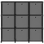 Estantería de 9 cubos con cajas de tela negro 103x30x107,5 cm de vidaXL, Librerías y estanterías - Ref: Foro24-322611, Precio...