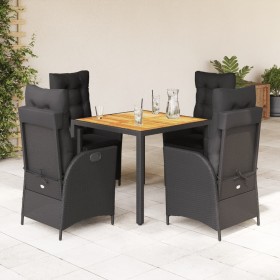 5-teiliges Gartenmöbel-Set mit Kissen synthetisches Rattan schwarz von , Gartensets - Ref: Foro24-3213096, Preis: 642,06 €, R...