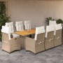 Set comedor de jardín 9 pzas con cojines ratán sintético beige de , Conjuntos de jardín - Ref: Foro24-3212941, Precio: 1,00 €...