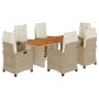 Set comedor de jardín 9 pzas con cojines ratán sintético beige de , Conjuntos de jardín - Ref: Foro24-3212941, Precio: 1,00 €...