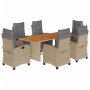 Set comedor de jardín 9 pzas con cojines ratán sintético beige de , Conjuntos de jardín - Ref: Foro24-3212943, Precio: 1,00 €...