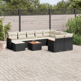 Garden sofa set 11 pieces and black synthetic rattan cushions by , Garden sets - Ref: Foro24-3258962, Price: 646,22 €, Discou...