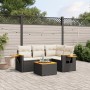 5-teiliges Gartenmöbel-Set und Kissen aus synthetischem Rattan schwarz von , Gartensets - Ref: Foro24-3259179, Preis: 331,96 ...